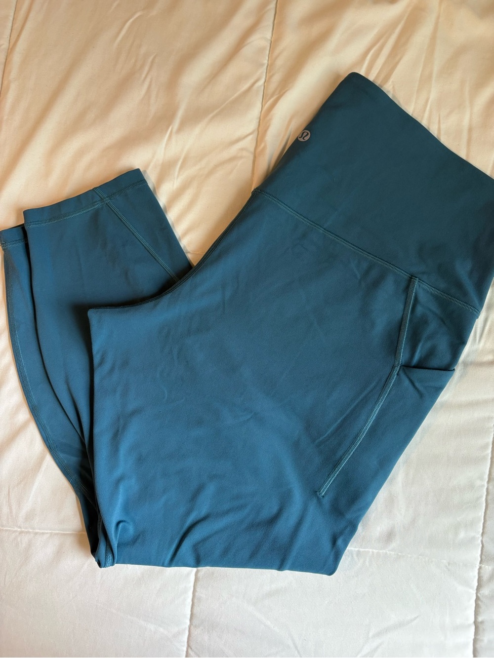 Lululemon Align High Rise Leggings Pockets Size 18 Teal Blue Green
